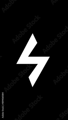 Free Download White zig-zag geometric shape on a solid black background, minimalistic and modern - GFXLoad