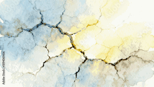 Shining Split Golden Fracture isolated watercolor vector illustration svg