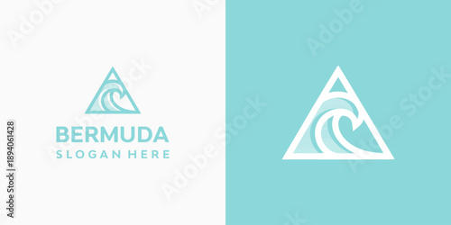 A triangle wave vector logo design with a modern, simple, clean, and abstract style. An icon for business, adventure, outdoor, and personal branding.