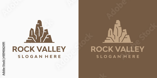 Stone Valley vector logo design with a modern, simple, clean, and abstract style. Icons for business, geography, outdoor, and personal branding.