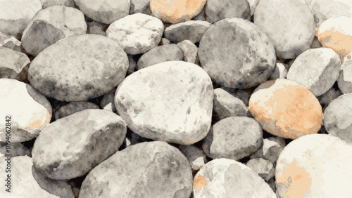 Water Rock River Stones isolated watercolor vector illustration svg