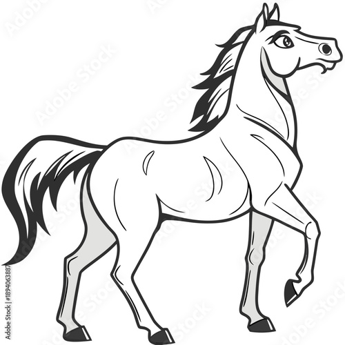 Majestic Horse Art Illustration on Clean White Background Vector
