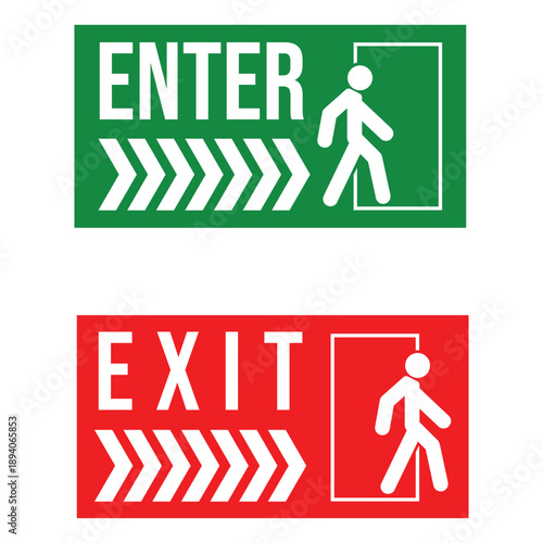 Enter exit sign label