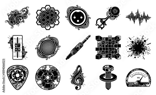 Grungy Floral Music Engineering Element Kit for Industrial Sound Design and Audio Branding