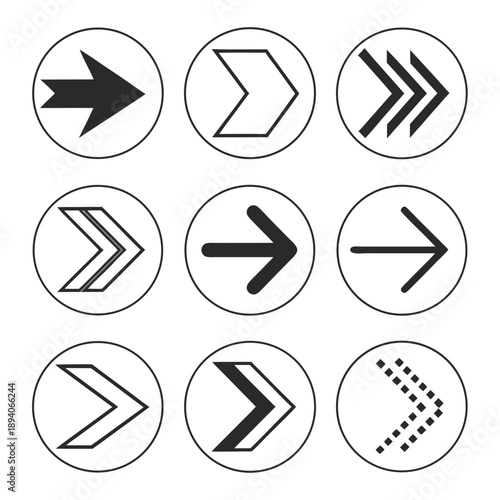 Minimal Vector Arrows and Direction Icons Set for UI Design