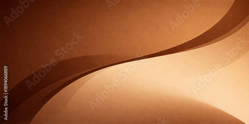 Smooth abstract brown background featuring a gold wave pattern and orange light curves with a decorative vector line design for an elegant wallpaper texture