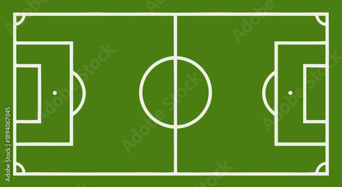 Top View Soccer Football Field Pitch Green Background.