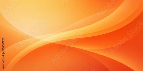 An abstract orange background vector featuring soft yellow waves and golden light gradients in a motion-filled pattern of curved lines and textured shapes for an energetic art illustration