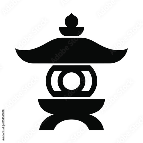 Traditional Japanese stone lantern silhouette