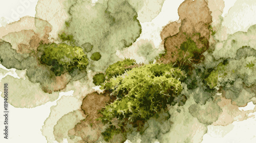 Earth Hug Green Moss isolated watercolor vector illustration svg