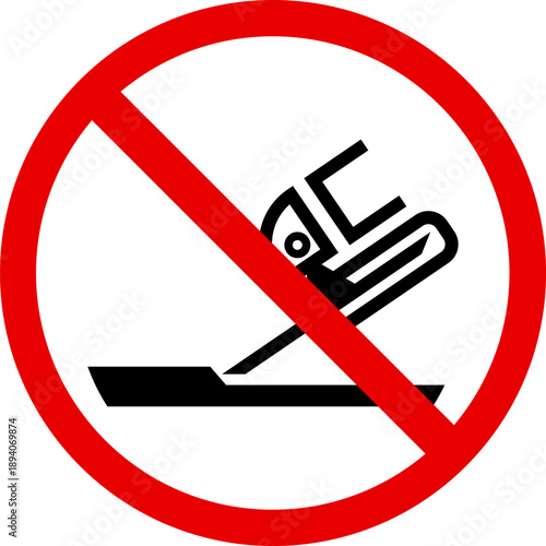 No stapler sign prohibition symbol for office supplies and stationery isolated on white background vector illustration