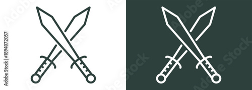 Battle Icon White and Black Style Of