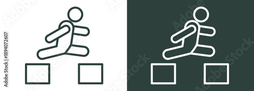 Overcome Icon White and Black Style Of