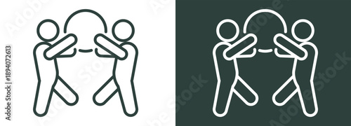 Teamwork Icon White and Black Style Of