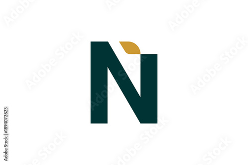 Modern N Monogram Logo Design, Minimal Geometric Lettermark Brand Symbol, Luxury Corporate Identity