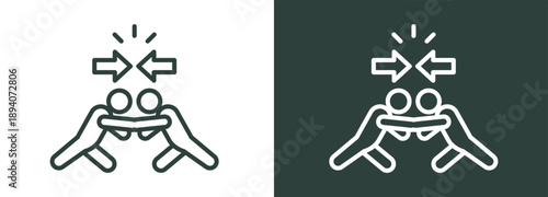 Confrontation Icon White and Black Style Of