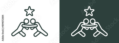 Competition Icon White and Black Style Of