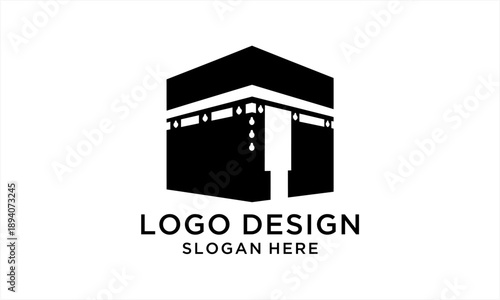 Kaaba Logo Design for Islamic Pilgrimage and Religious Identity.
