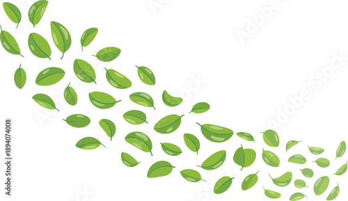 Green Leaves Seamless Pattern Fresh Botanical Nature Background