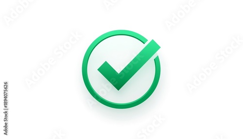 Free Download Green check mark icon vector illustration with circular border on white background for approval or confirmation themes - GFXLoad