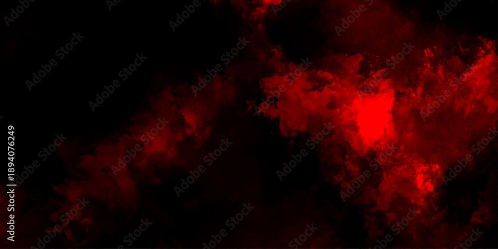 Fototapeta premium Dark red powder explosion cloud on black background. Abstract red and black grunge texture smoke. smoke fog misty texture overlay on dark black. paranormal red mystic smoke, clouds for movie.