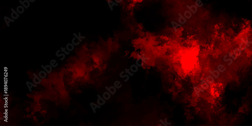 Dark red powder explosion cloud on black background. Abstract red and black grunge texture smoke. smoke fog misty texture overlay on dark black. paranormal red mystic smoke, clouds for movie.