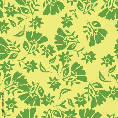 textile design with abstract flower pattern
