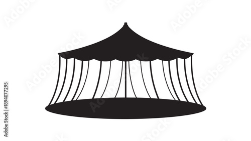 Classic Circus Tent Silhouette Icon for Carnival Event Entertainment Festival Celebration and Outdoor Performance Design