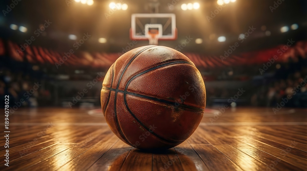 Obraz premium Basketball Going Through the Hoop, basketball hoop and net in the wind