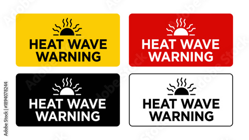 Heat Wave Warning Sign - Extreme Weather Safety Vector
