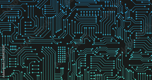 Digital concept image with circuit on black background. 