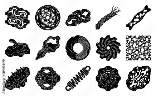 Isometric Generative Organic Hardware Element Kit for Futuristic Bio-Engineering and Industrial Concept Design