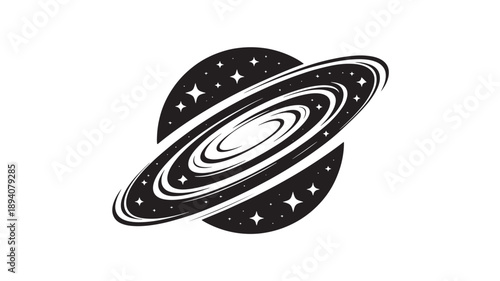 Spiral Galaxy Vector Illustration with Stars and Cosmic Dust for Astronomy Space Science Research and Universe Exploration