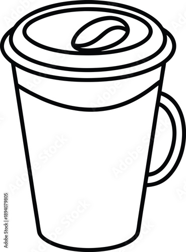 Coffee cup line art illustration