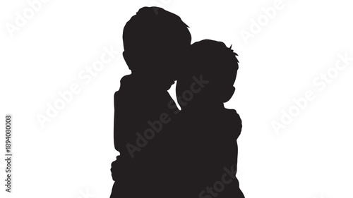  Children silhouette showing care and protection