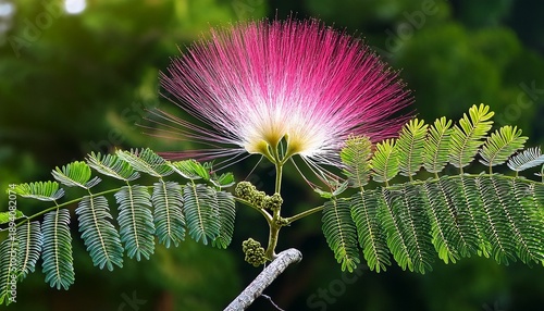 Silk Tree Leaves And Flowers Latin Name Albizia Julibrissin Ombrella