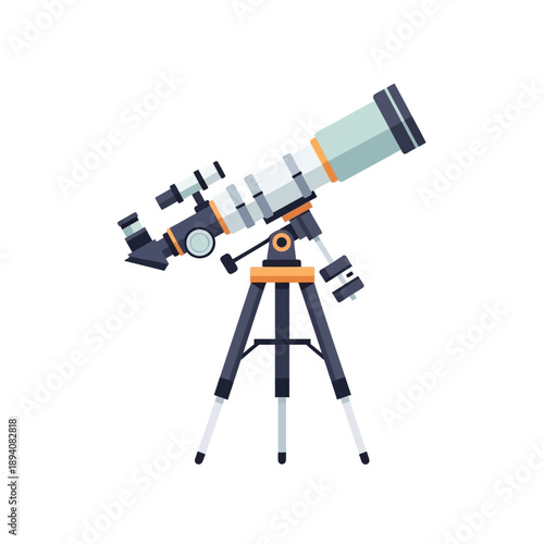 Telescope on Tripod Stand - Astronomy Equipment Illustration