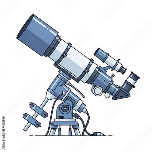 Modern Astronomical Telescope with Mount and Finder Scope