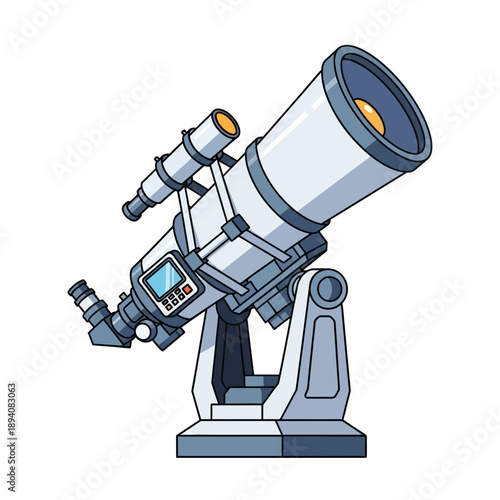 Modern Telescope on Mount, Astronomy Equipment, Space Exploration
