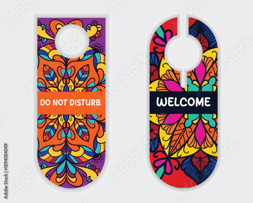 Colorful Hotel Door Tag Collection Design