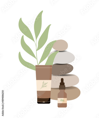 Set of cosmetic products for SPA. A jars of cream or other cosmetic products.