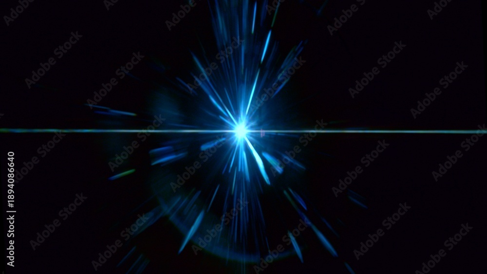 Fototapeta premium Real Lens Flare Reflections for Overlay or Transition Isolated on Black