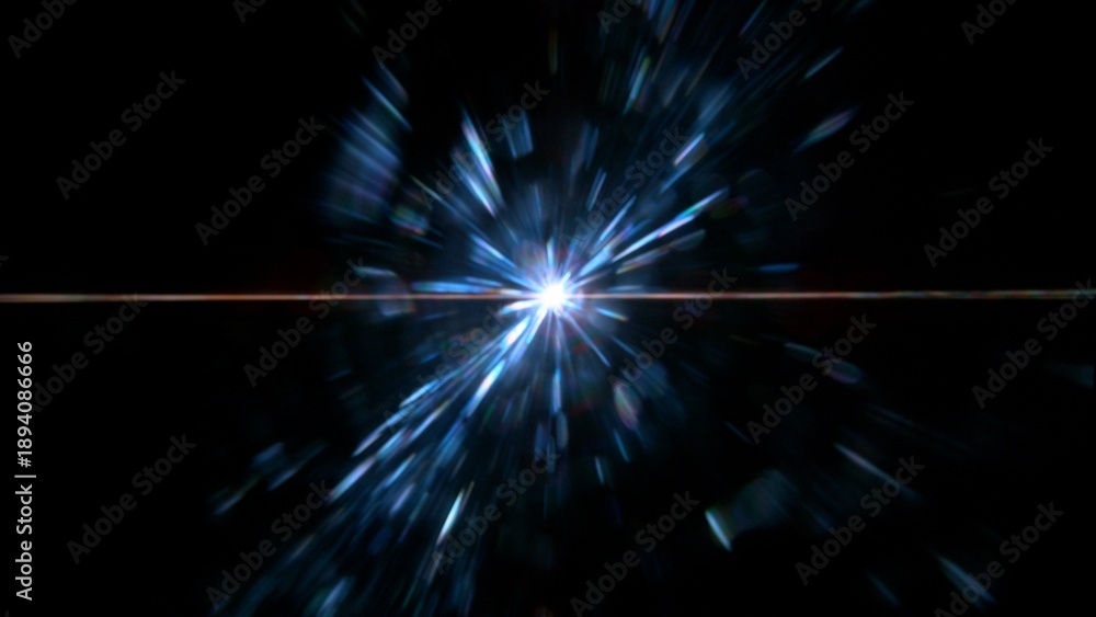 Fototapeta premium Real Lens Flare Reflections for Overlay or Transition Isolated on Black