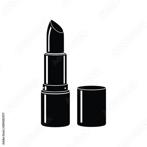 Black lipstick in a tube on a, a simple illustration