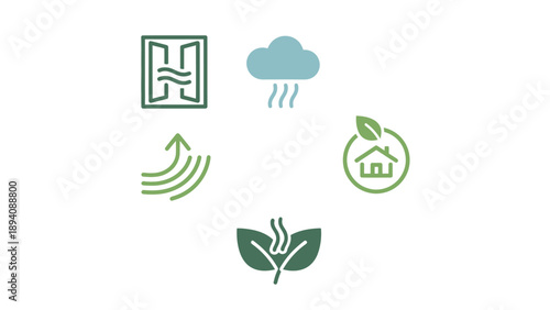 Eco Friendly Sustainable Green Icons Set. Spring Vector Packs. EPS Editable