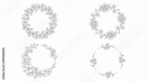 Floral Wreath Designs for Decoration. Spring Vector Packs. EPS Editable
