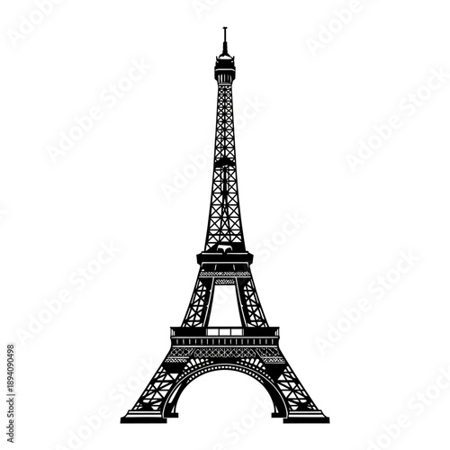 eiffel tower isolated on white