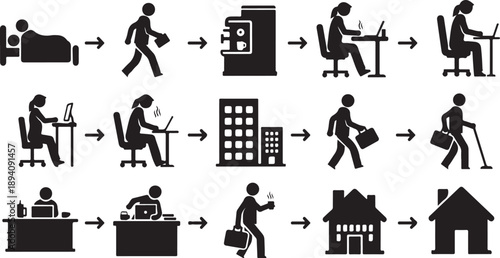 Daily Commute and Work Routine in Office Environment