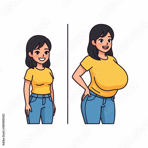 a fatty women slim after and before design
