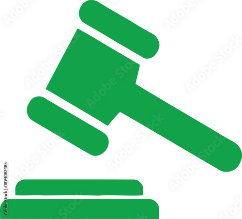 Vector of attention sign with judge gavel. Symbol of court order. Icon of verdict.new